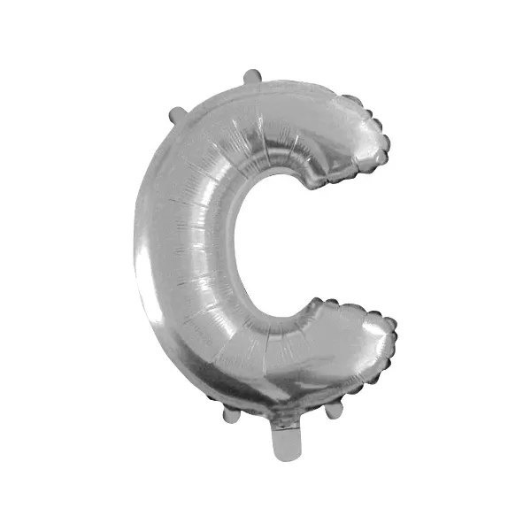 balao metalizado FOIL prateado 30 polegadas letra C