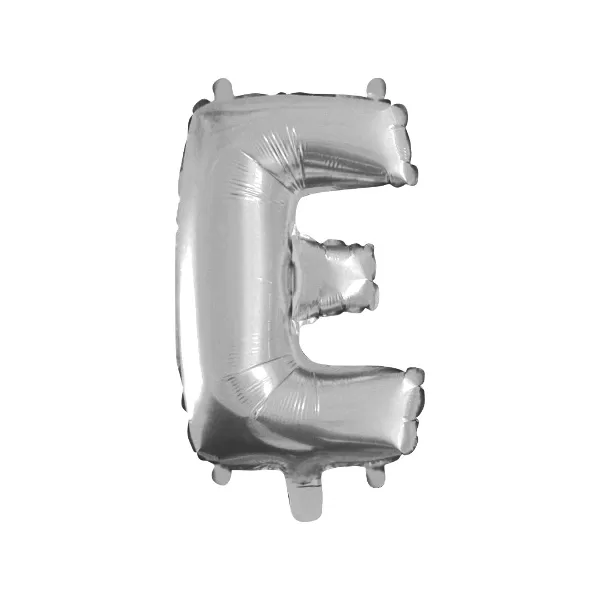 balao metalizado FOIL prateado 30 polegadas letra E