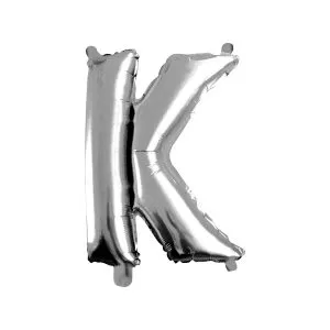 balao metalizado FOIL prateado 30 polegadas letra K