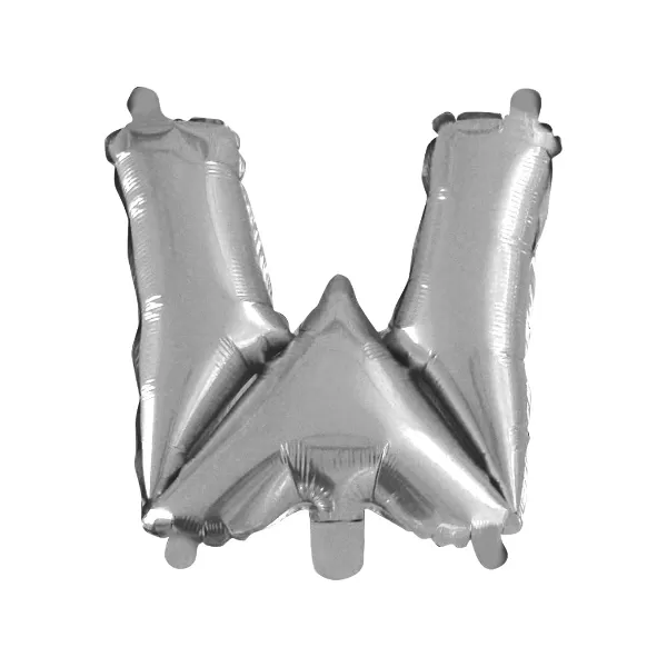 balao metalizado FOIL prateado 30 polegadas letra W