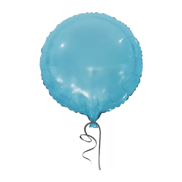 Balao Metalizado FOIL Redondo Azul Claro 18 Polegadas