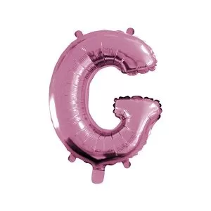 Balao Metalizado FOIL Rosa Claro 16 Polegadas letra G