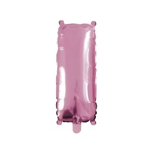 Balao Metalizado FOIL Rosa Claro 16 Polegadas letra I