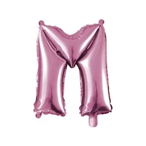 Balao Metalizado FOIL Rosa Claro 16 Polegadas letra M