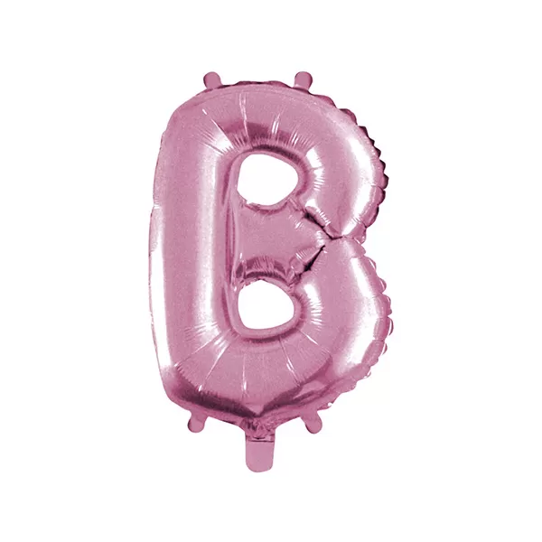 Balao Metalizado FOIL Rosa Claro 30 Polegadas letra B