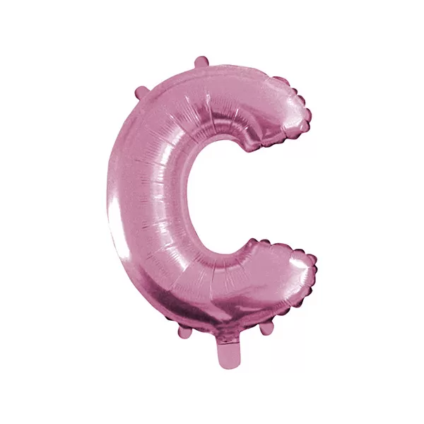 Balao Metalizado FOIL Rosa Claro 30 Polegadas letra C