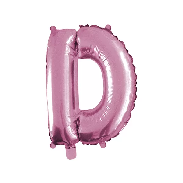 Balao Metalizado FOIL Rosa Claro 30 Polegadas letra D