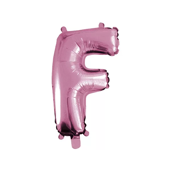 Balao Metalizado FOIL Rosa Claro 30 Polegadas letra F