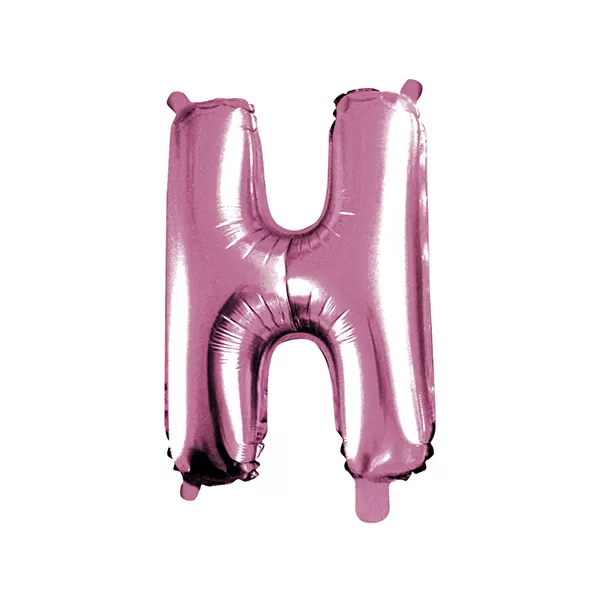 Balao Metalizado FOIL Rosa Claro 30 Polegadas letra H
