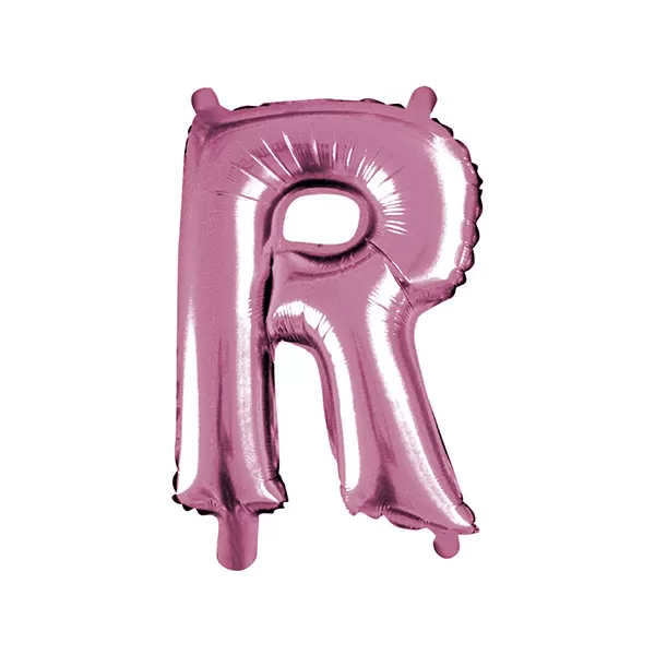 Balao Metalizado FOIL Rosa Claro 30 Polegadas letra R