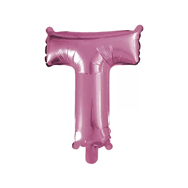 Balao Metalizado FOIL Rosa Claro 30 Polegadas letra T