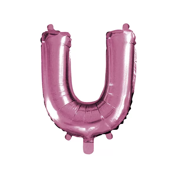 Balao Metalizado FOIL Rosa Claro 30 Polegadas letra U