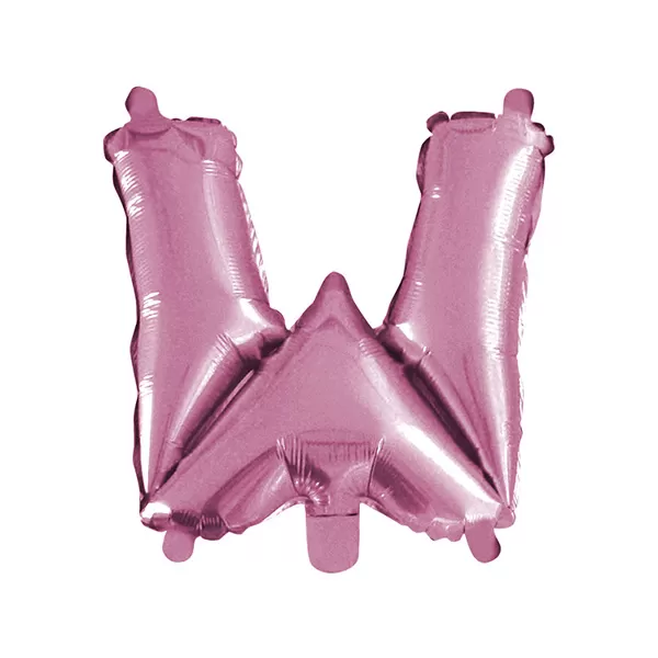 Balao Metalizado FOIL Rosa Claro 30 Polegadas letra W
