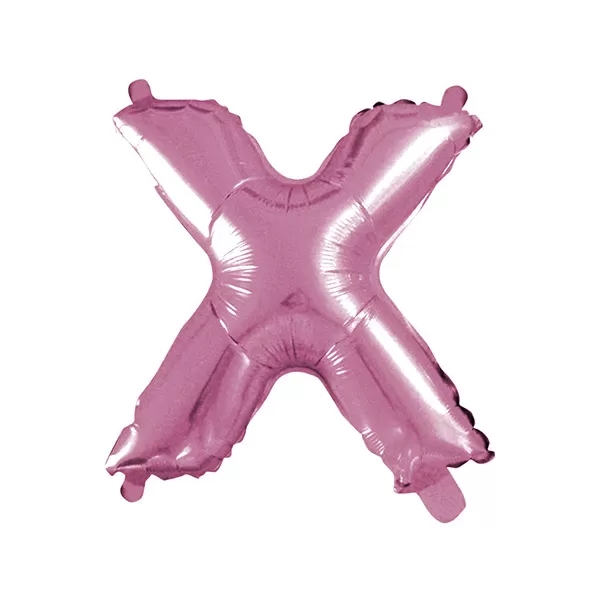 Balao Metalizado FOIL Rosa Claro 30 Polegadas letra X