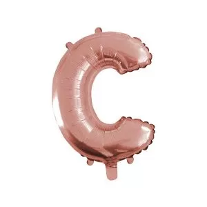 Balao Metalizado FOIL Rose 16 Polegadas letra C
