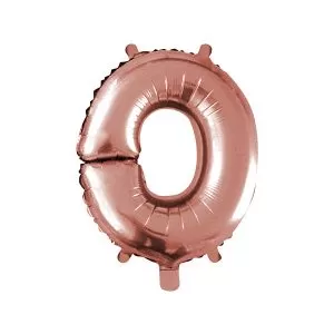 Balao Metalizado FOIL Rose 16 Polegadas letra O