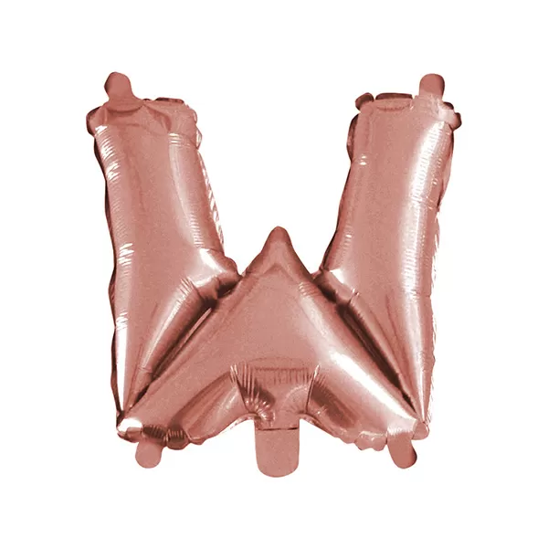 Balao Metalizado FOIL Rose 16 Polegadas letra W