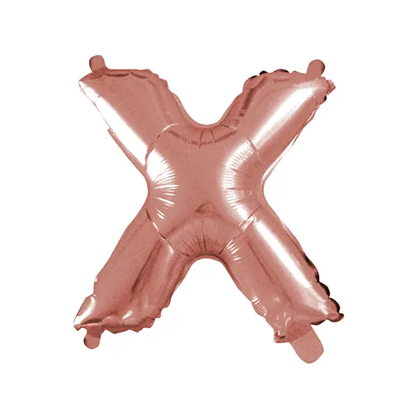 Balao Metalizado FOIL Rose 16 Polegadas letra X