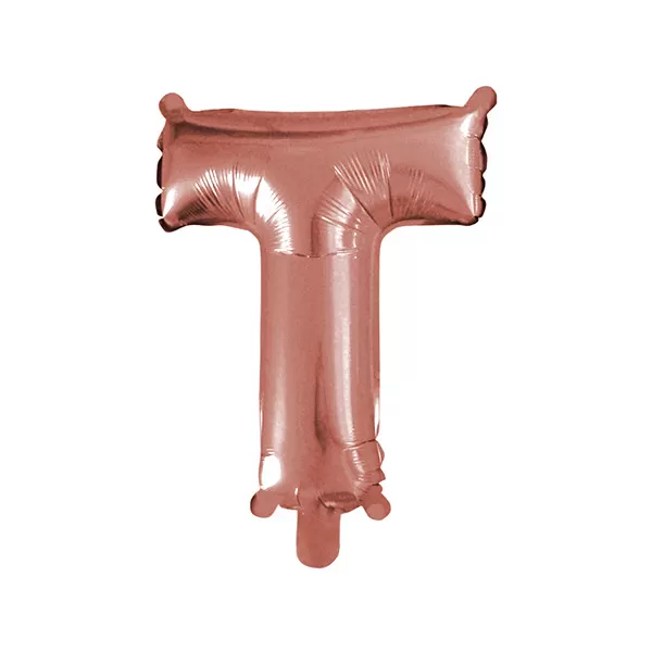 Balao Metalizado FOIL Rose Gold 30 Polegadas letra T
