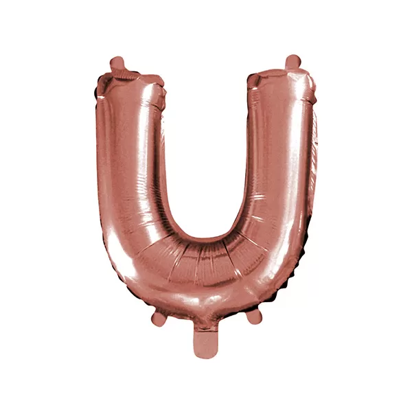 Balao Metalizado FOIL Rose Gold 30 Polegadas letra U
