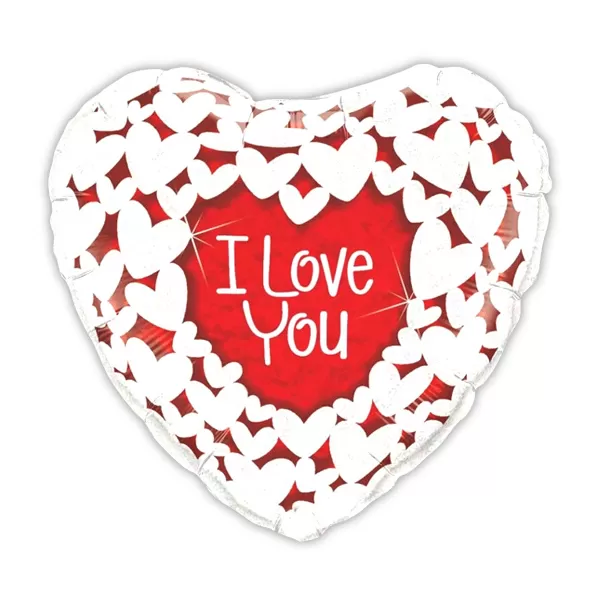Balao Metalizado FOIL Coração Temático I love You - 90cm