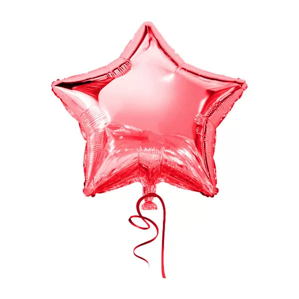 Balao Metalizado FOIL Vermelho 18 Polegadas estrela