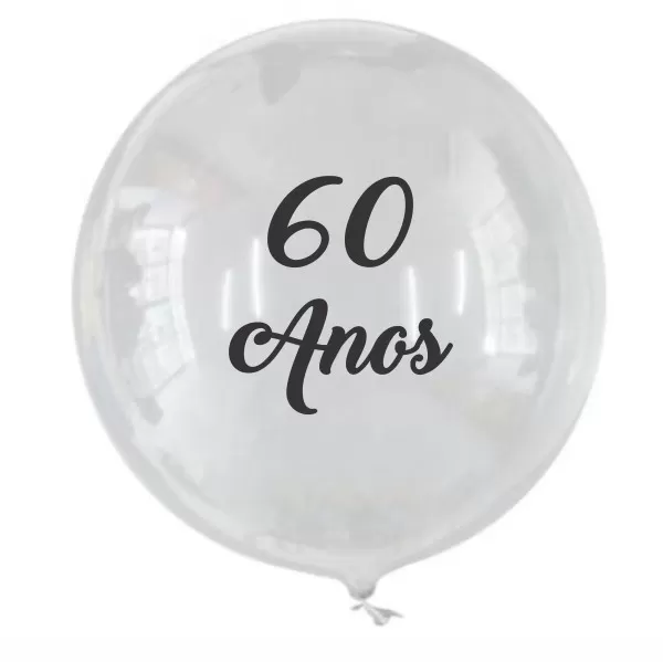 Balao Personalizado Bubble 18 Polegadas - 60 anos