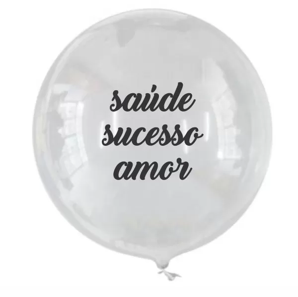 balão personalizado bubble 18 polegadas saúde sucesso amor
