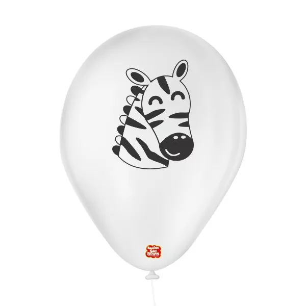 Balões personalizados safari zebra - 25 und