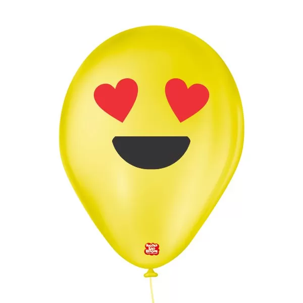 Balões personalizados emoji olhos de coração - 25 und