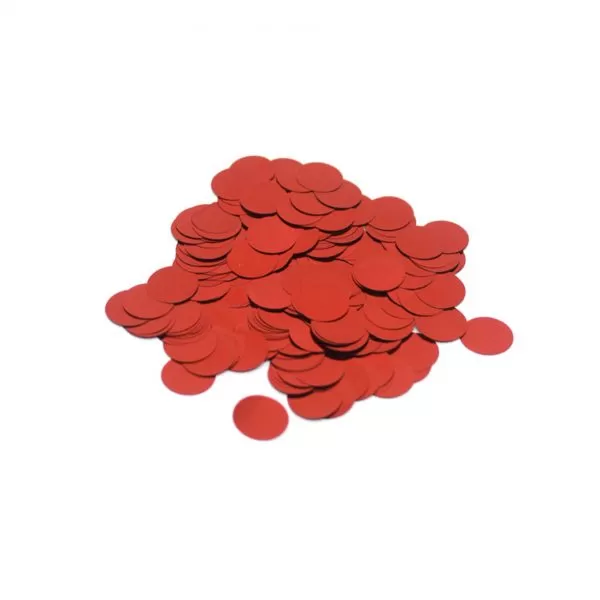 Confete metalizado redondo vermelho 15mm para balao Bubble