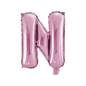 balão metalizado FOIL rosa claro 30 polegadas letra N