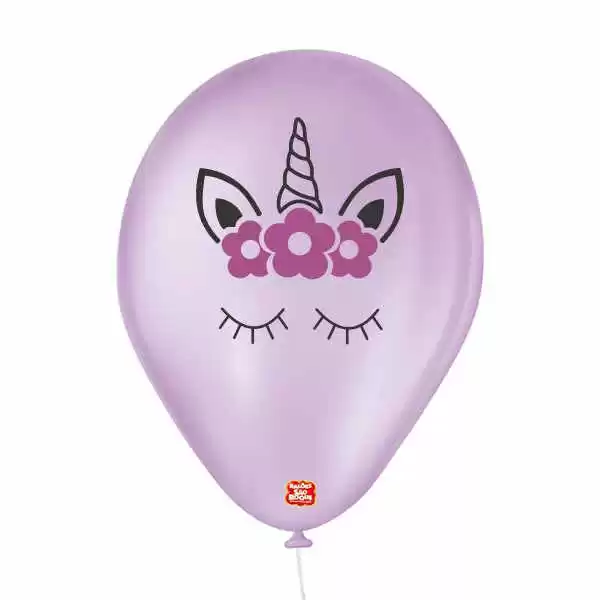 balão personalizado unicórnio flores