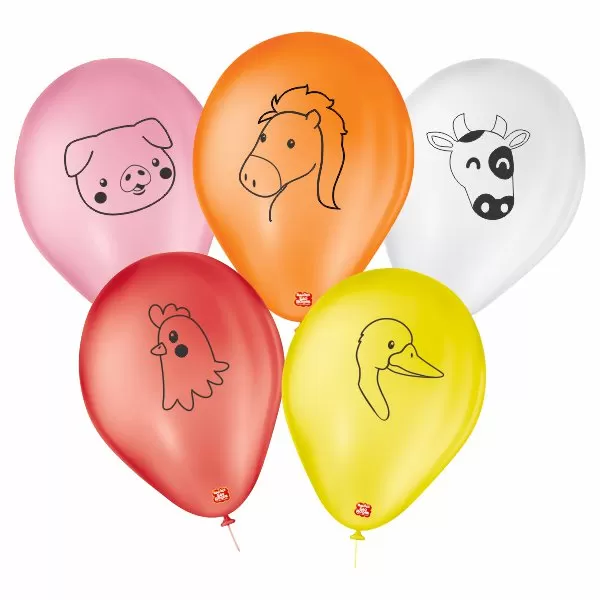 balões personalizados fazendinha sortidos