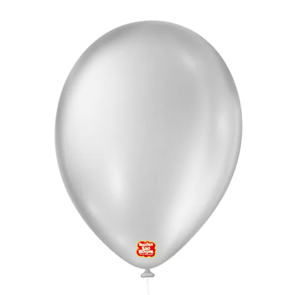 balões látex são roque liso 9 cintilante prateado