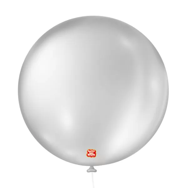 Balões bexigas látex cintilante n8 prateado - São Roque 50 und