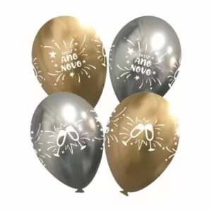 balões de látex personalizados metálicos feliz ano novo