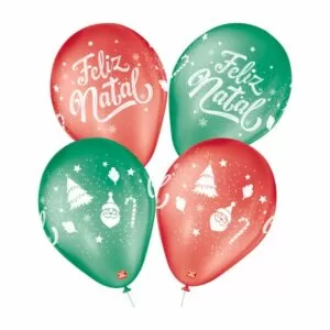 balões látex personalizados feliz natal