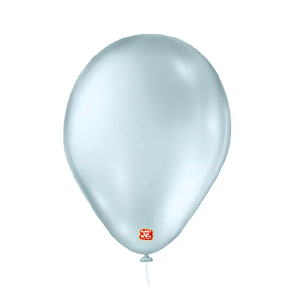 balão látex são roque perolado n9 azul claro