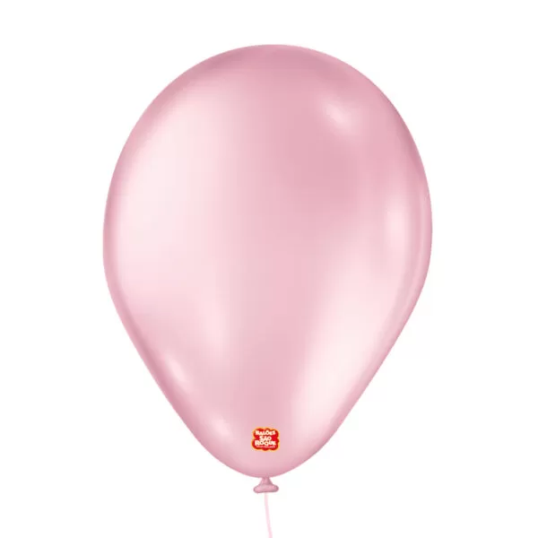 balão látex são roque perolado n9 rosa claro