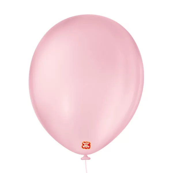 balão látex são roque redondo liso n11 rosa baby